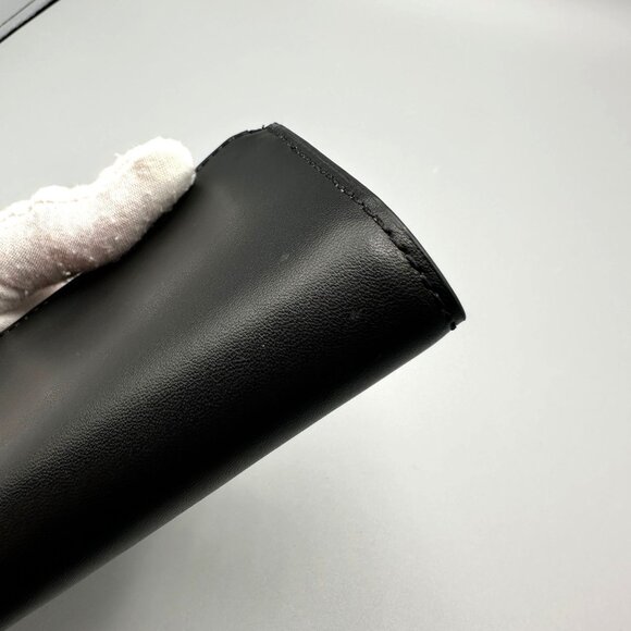 Michael Kors Black Leather Leopard Print Heather Grey Calf Hair Trifold Wallet - Picture 16 of 16